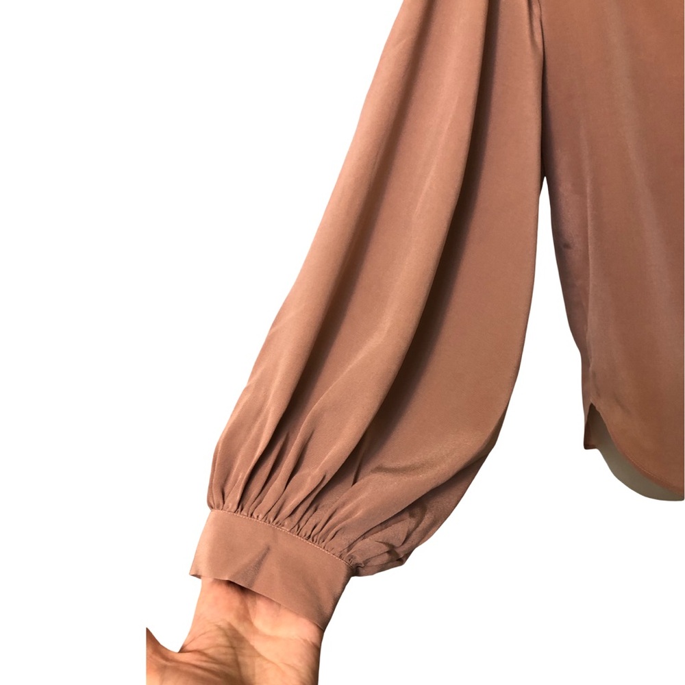 Joie Dusty Rose V-Neck Long-Sleeve Blouse - Picture 12 of 13